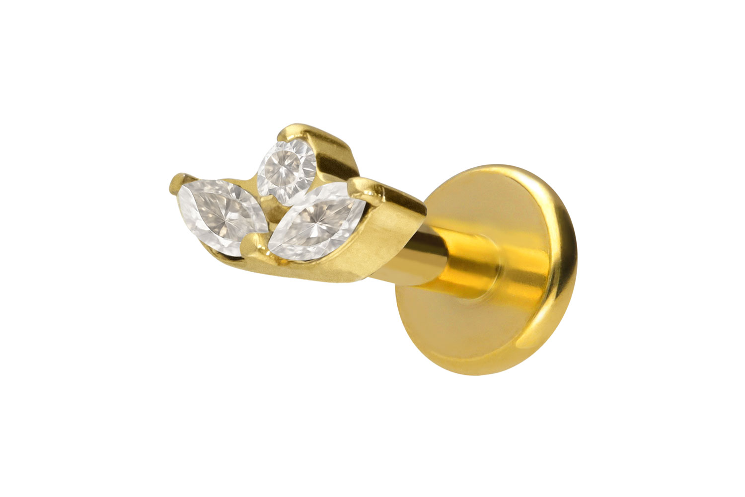 Titan Labret Piercing mit Innengewinde LOTUSBLÜTE